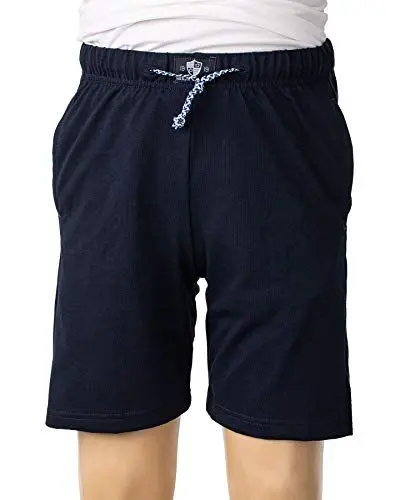 Produktbild: HAASIS BODYWEAR, Jungen Bermuda kurz mit Seitentaschen, Single Jersey, Reine Bio Baumwolle, Gummibund mit Kordel, GOTS Zertifiziert, Made in Europe, Größe:140, Farbe:Navy