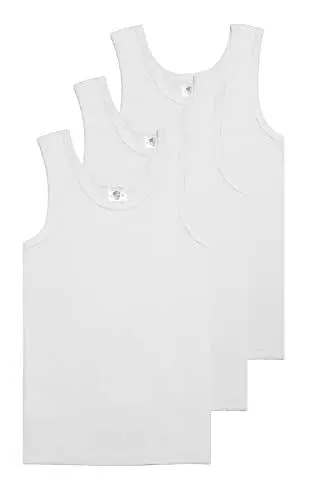 Produktbild: HAASIS BODYWEAR, Jungen Unterhemd 3er Pack GOTS Zertifiziert, Made in Europe, Single Jersey, aus Bio Baumwolle/Elasthan, Größe:116, Farbe:weiß