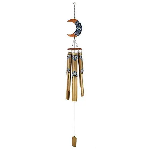 Produktbild: HAB & GUT -HA0P3- Windspiel Bambus, 130 cm, handbemalt, Klangspiel, Mobile für Terasse & Garten Balkon Bambusrohr