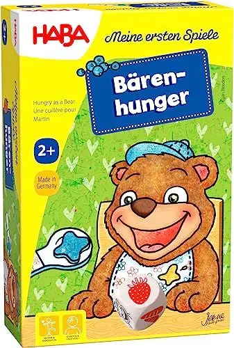 Produktbild: HABA Meine ersten Spiele: Bärenhunger – Kinderspiel für 1-3 Spieler – Das Memospiel fördert Feinmotorik und Sprache – Ab 2 Jahren – 1300171001