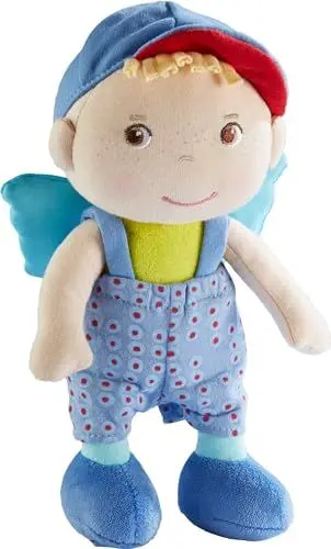 Produktbild: HABA Schutzengel Frido – Kuschelige Stoffpuppe (20 cm), perfektes Willkommensgeschenk für Babys & Kleinkinder – Waschbar bei 30 °C – 1304104001