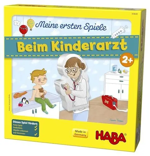 Produktbild: HABA 304648 - Meine ersten Spiele – Beim Kinderarzt, Lern- und Memospiel für 1-4 Spieler ab 2 Jahren, bereitet spielerisch auf den Artzbesuch vor
