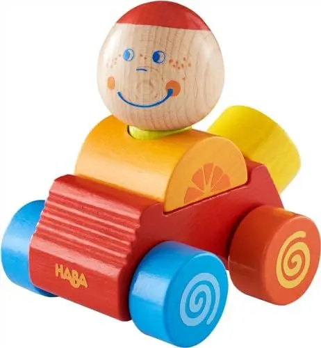 Produktbild: HABA 304737 - Entdeckerauto Ben, buntes Auto aus Holz mit Steckfigur, 4 Teile, Spielzeug ab 12 Monaten