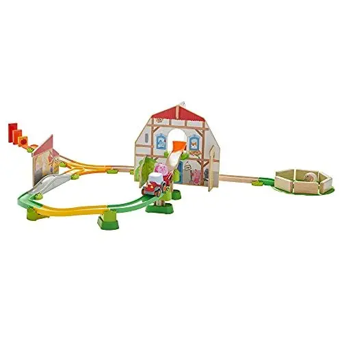 Produktbild: HABA 305397 - Kullerbü – Sound-Spielbahn Bauernhof, Kugelbahn aus Holz mit Spielkulissen, Traktor, Krangreifer und realitätsnahen Bauernhof-Klängen, Holzspielzeug ab 2 Jahren