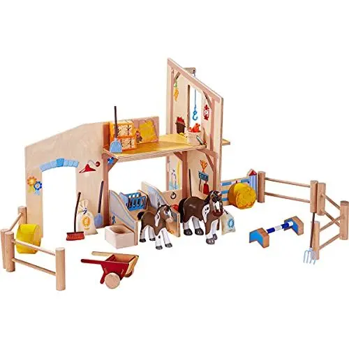 Produktbild: HABA 306156 - Little Friends – Reiterhof Pferdeglück, Zubehör für Biegepuppen ab 3 Jahren, Bunt