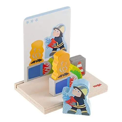 Produktbild: HABA 306706 - Stapelspielzeug Feuerwehr, Steck - & Stapelspiel ab 2 Jahren, Made in Germany