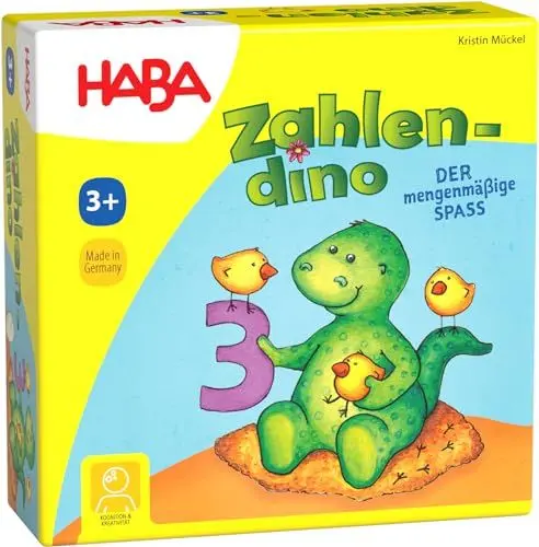 Produktbild: HABA Zahlendino – Zahlen- und Memospiel zum Rechnen- und Mengenlernen für Kinder von 3-8 Jahren, inklusive Variante für 1 Spieler – 1004928001