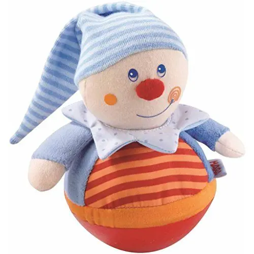 Produktbild: HABA Stehauffigur Kasper – Motorikspielzeug mit Wackel- & Klingeleffekt für Babys ab 6 Monaten – Weiches Stoffmaterial – 1005849001