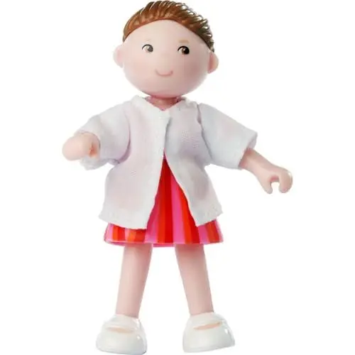 Produktbild: HABA Little Friends Tierarzthelferin Rebekka - Tierärztin-Spielfigur für Kinder ab 3 Jahren - Bewegliche Biegepuppen mit ausziehbarem Kittel – 1303893001