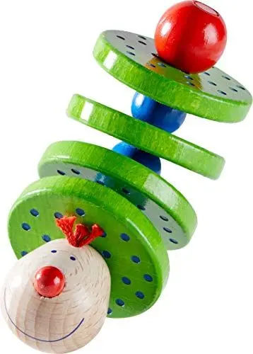 Produktbild: HABA 1068 - Flapsi Greifling, fröhliches Baby- und Kleinkindspielzeug, aus Holz ab 6 Monaten, Motorikspielzeug mit Klappergeräusch