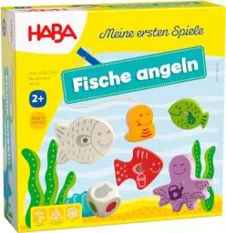 Produktbild: HABA Fische Angeln – Meine ersten Spiele – Angelspiel aus Holz für Kinder ab 2 Jahren – Fördert Feinmotorik, freies Spielen, Lernen & Farben-unterscheiden – 1004983001