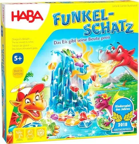 Produktbild: HABA Funkelschatz – Kinderspiel des Jahres 2018, 3D Fantasy Brettspiel für die Familie, fördert Feinmotorik und taktisches Geschick – Spieleklassiker für Kinder ab 5 Jahren – 130340200