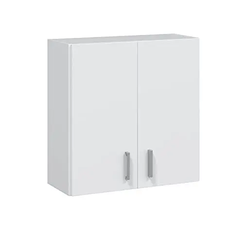 Produktbild: Habitdesign Mehrzweck-Hängeschrank, weiß lackiert, Maße: 59 cm (Breite) x 60 cm (Höhe) x 26,5 cm (Tiefe)…