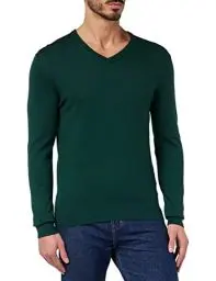 Produktbild: HACKETT LONDON Herren Cotton Cashmere V Pullover, Grn Formschnitt, XS