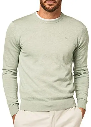 Produktbild: HACKETT LONDON Herren Cotton Silk Crew Pullover, Dusty Green, 3XL