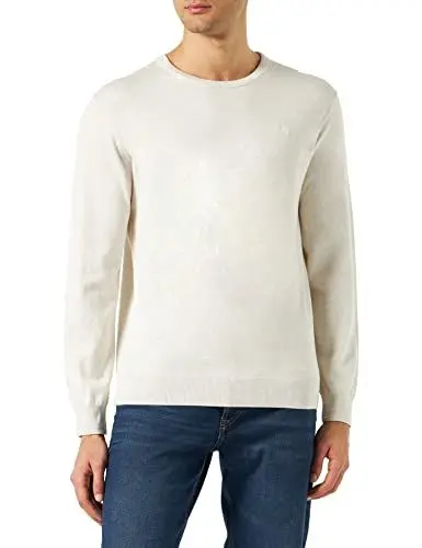 Produktbild: HACKETT LONDON Herren Cotton Silk Crew Pullover, Ecru, L