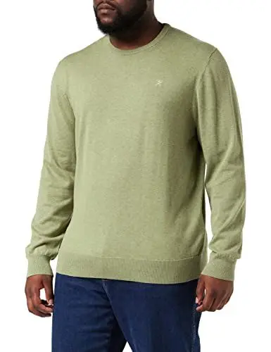 Produktbild: HACKETT LONDON Herren Cotton Silk Crew Pullover, Green (Oil Green), M