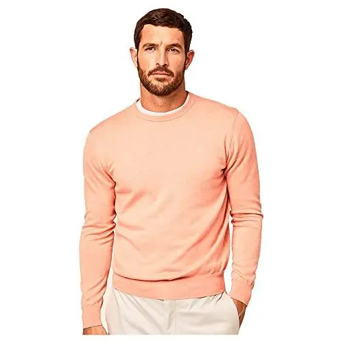 Produktbild: HACKETT LONDON Herren Cotton Silk Crew Pullover, Salmon, S