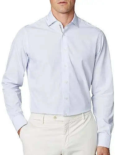 Produktbild: HACKETT LONDON Herren Fine Eng Stripe Hemd, Weiß (Weiß/Blau), XXL