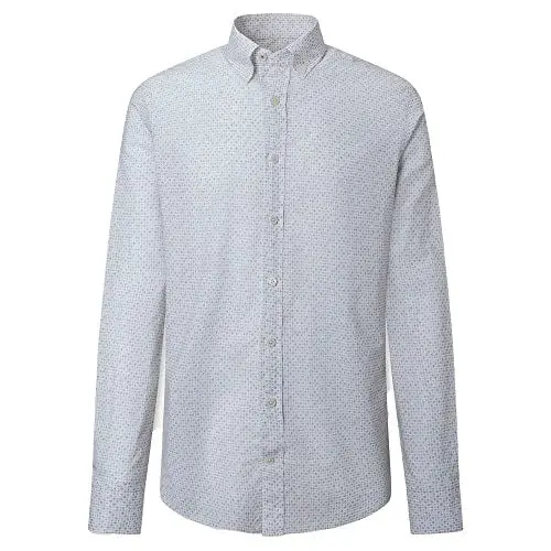 Produktbild: HACKETT LONDON Herren Foulard Print Hemd, Weiß/Braun, 3XL