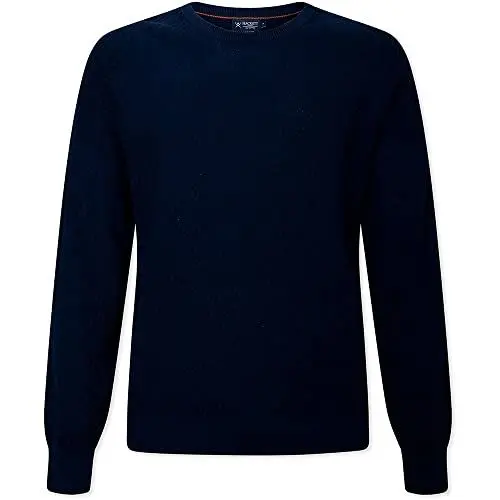 Produktbild: HACKETT LONDON Herren Textured Bamboo Crew Pullover, Navy, L