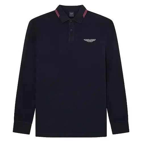 Produktbild: Hackett London Herren AM Tipped LS Polo Polohemd, Black (Black), XXL
