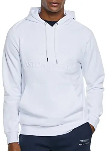 Produktbild: Hackett London Herren Amr geprägte HDY Kapuzenpullover, weiß, XXL