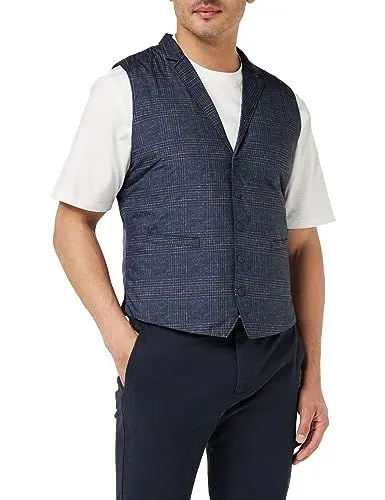 Produktbild: Hackett London Herren Bedruckte Weste, Blau (Marineblau/Burgunderrot), S
