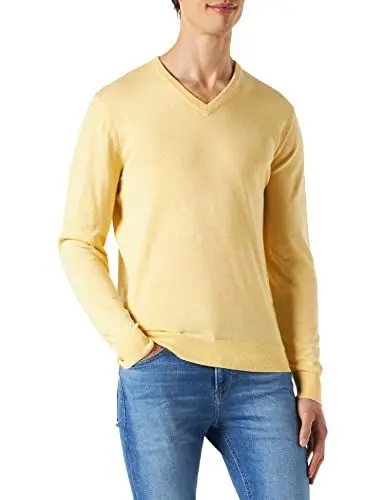 Produktbild: Hackett London Herren Cotton Cashmere V Nck Pullover, 041pastel Yellw, L