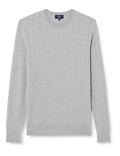 Produktbild: Hackett London Herren Herringbone St Crew Pullover, Beige (Zement), Medium