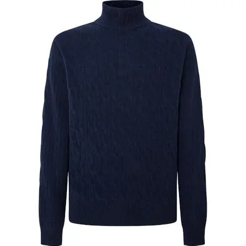 Produktbild: Hackett London Herren Lw Cable Hzip Strickwaren, Blau (Midnight), Medium