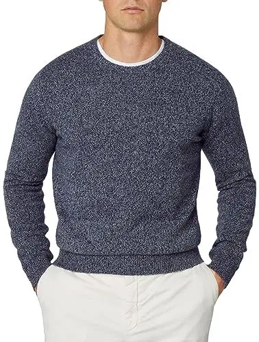 Produktbild: Hackett London Herren Lw Mouline Crew Pullover, Blau (Marineblau/Grau), Large