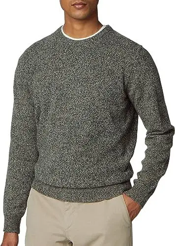Produktbild: Hackett London Herren Lw Mouline Crew Pullover, Grün (Grün/Taupe), Medium