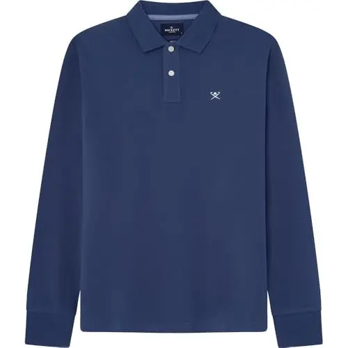 Produktbild: Hackett London Herren Slim Fit Logo Ls Poloshirt, Blau (Marineblau), XXL