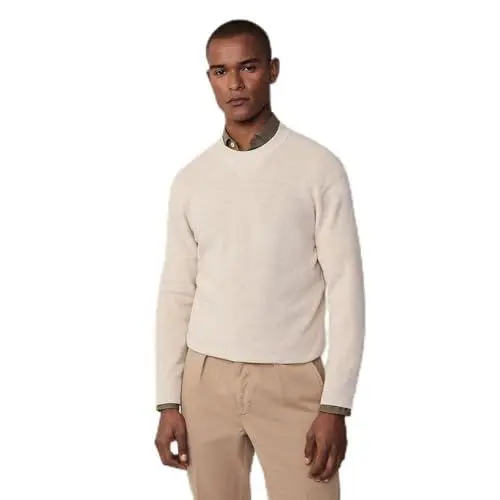 Produktbild: Hackett London Herren Strukturierter Stricksweat Pullover, Braun (Stone), Large