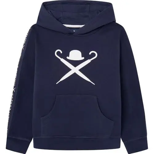 Produktbild: Hackett London Jungen Hackett Tape Hoody Sweatshirt, Blau (Midnight), 15 Jahre