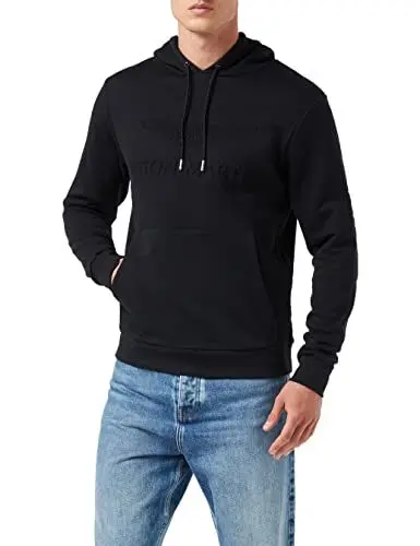 Produktbild: Hackett London Men's Amr Embossed HDY Hooded Sweatshirt, Schwarz, L