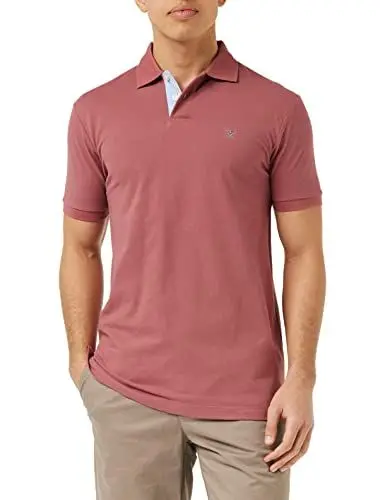 Produktbild: Hackett London Men's Stripe Placket Polo Shirt, Dusty Rose, M