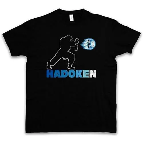 Produktbild: Hadoken Ii - Street Game Fighter Special Attack Ryu Ken Super Unisex 100% Cotton Short-Sleeve T-Shirts Black L