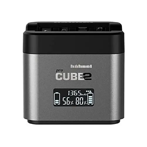 Produktbild: Hähnel - ProCube 2 - DSLR Duo Charger - für Nikon - EU/UK/USA Stecker - Ladegerät für EN-EL14, EN-EL15 und EN-EL25 Akkus - Eingebaute USB-Ladebuchsen & AA-Steckplätze