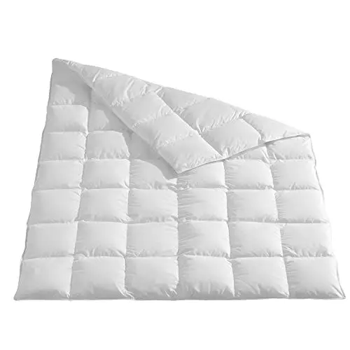 Produktbild: Häussling Home Daunendecke 140x200 cm | Ganzjahresdecke, Bettdecke, Made in Germany, 90% Daunen, auch für Allergiker geeignet, Bezug 100% Baumwolle, Weiß