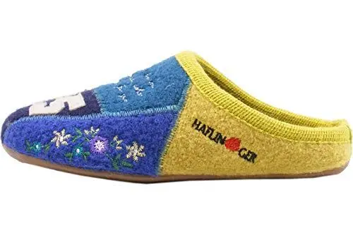 Produktbild: HAFLINGER 485011 Everest Hamlet Hausschuhe Damen Wolle Pantoffeln, Größe:38 EU, Farbe:Grün
