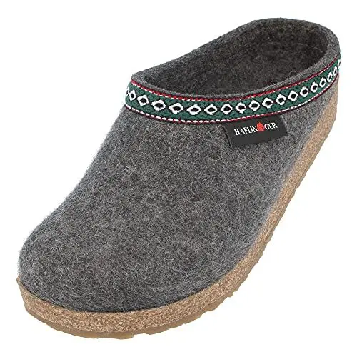Produktbild: HAFLINGER Grizzly Franzl Filzpantoffel Hausschuh Filzclog Anthrazit, Gr. 43