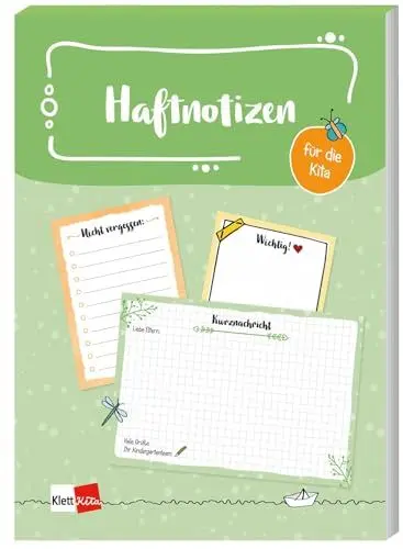 Produktbild: Haftnotizen für die Kita: Drei Klebezettel für die schnelle Kommunikation mit Team und Eltern (Klett Kita Arbeitshilfen)
