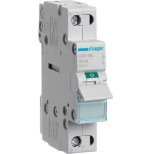 Produktbild: Hager Ausschalter SBN116 1polig 16A, 230 V, Grau