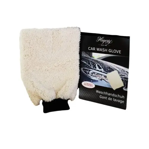 Produktbild: Hagerty Car Wash Glove - Premium Auto-Waschhandschuh aus Mikrofasern - Autoschwamm mit hoher Saugkraft - weicher & fusselfreier Mikrofaser-Handschuh -, A118032, Black, One Size