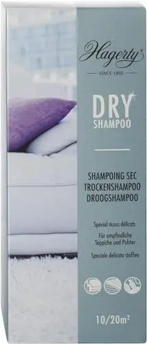 Produktbild: Hagerty Dry Shampoo Teppich Reinigungspulver 500 g I Spezial Trockenshampoo Pulver extra für empfindliche Teppiche Teppichböden Möbelstoffe I Fleckenentferner Teppich und Polsterreiniger Trocken
