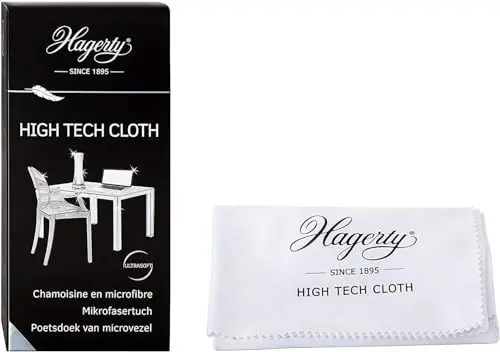 Produktbild: Hagerty High Tech Cloth Mikrofasertuch 40 x 36 cm I Extra Feines Brillentuch Microfaser Reinigungstuch für Objektiv Bildschirm Glas Kristall Polycarbonat uvm I Kratzfrei & Fusselfrei I Ohne Chemie