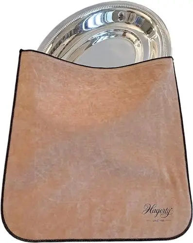 Produktbild: Hagerty Silver Guard Holloware Bag Tasche für Silber & Versilbertes 30x30 cm I Praktische Silber-Aufbewahrung Tasche mit Anlaufschutz I Imprägnierte Samt Schutzhülle für Teller Tablett usw