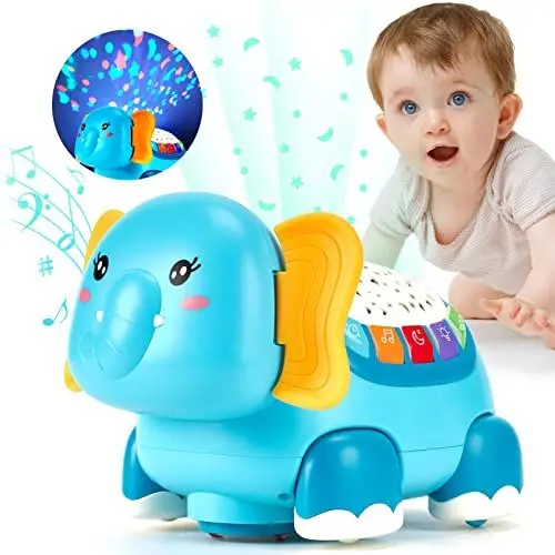 Produktbild: hahaland Baby Spielzeug 6 12 Monate - Musik Spielzeug mit Licht und Projektor Baby Krabbeln Kleinkind Spielzeug 6 Monate Babyspielzeug 12-18 Monate Neugeborenes Spielzeug für 1 Jahr Jungen Mädchen